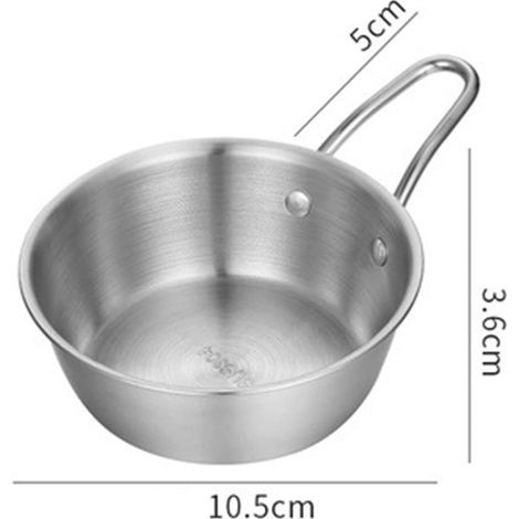 Bol En Acier Inoxydable 304 - Bol À Riz Vin De Riz Coréen - Avec Poignée - Usage Cuisine Extérieur Camping - 1 Pièce (1/5)