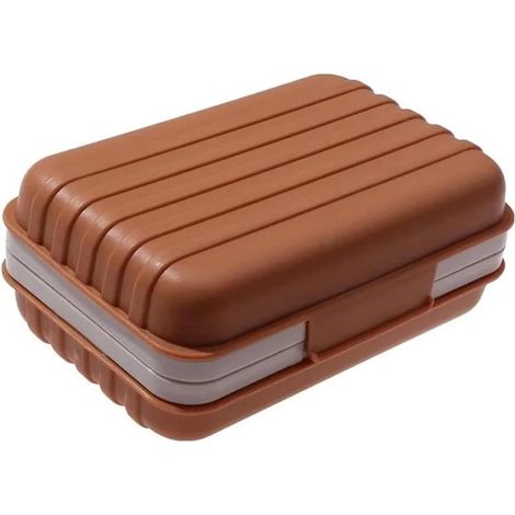 Portasapone con coperchio - Portasapone da viaggio - Conservazione igienica - Leggero e portatile - 12 x 8 x 5 cm (1/5)
