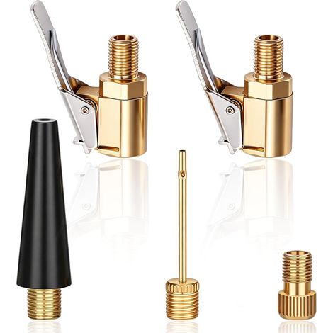 5-teiliges multifunktionales Ventiladapter-Set, kompatibel mit Bosch Easy Pump, Ventiladapter-Set mit französischem Ventiladapter für Fahrradpumpen, Ersatzventil-Set für Autoreifen und Bälle