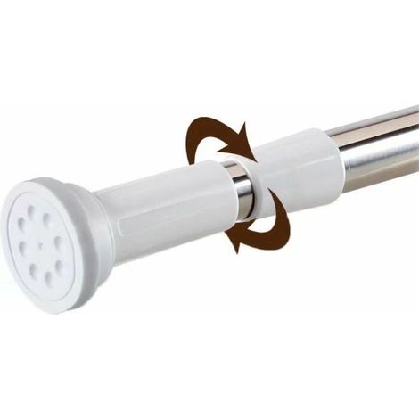 Tringle à rideau extensible 50-80 cm – Acier inoxydable – Charge max 20 kg – Installation sans perçage – Pour salles de bains et douches (1/5)