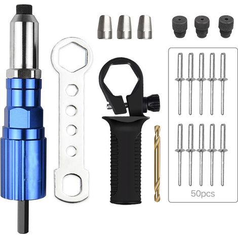 Kit adaptador para remachadora eléctrica de 2,4-4,8 mm para taladro inalámbrico y tuercas remachables. (1/5)