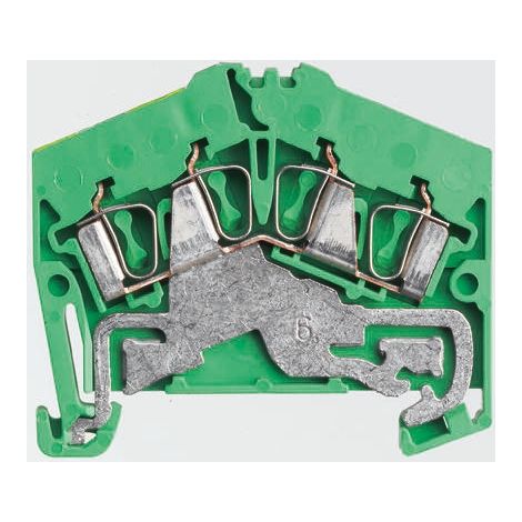 Bloc de mise à la terre ZPE 2.5-2/3AN, 3 voies , raccordement Cage à ressort, 26  14 AWG, Vert ( Prix pour Paquet de 5 )