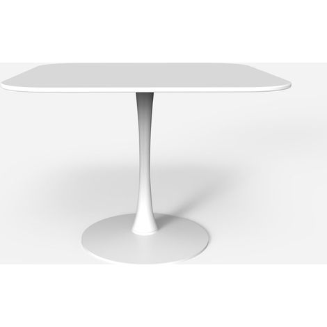 mesa de comedor cuadrada de diseño lilium 80 cm estilo Goblet - Blanco (1/4)