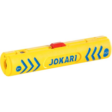 Dénudeur de câble coaxial Jokari 30600 Secura – Pour câbles ronds PVC Ø 4,8 à 7,5 mm – Lames revêtues TiN pour coupe précise – Lutz Blades