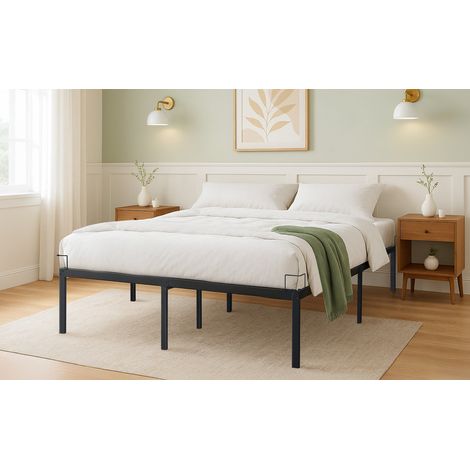 VOUNOT® Bettgestell 160x200 cm Metallbett mit Lattenrost und Stauraum unter dem Bett (1/5)