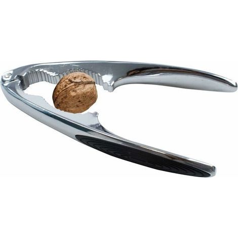 Metal Nutcracker - Nut Cracker Opener with Rubber Handles - Sturdy Nutcracker - Kitchen Accessory - Non-Slip - Seafood Shell Cracker - Silver (1/5)