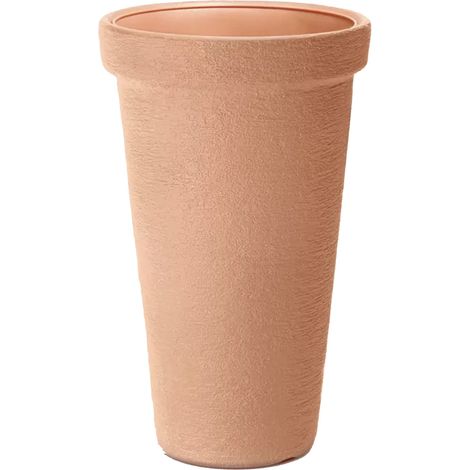Vase en plastique effet pierre noir 30xH50 cm – Résistant aux UV et aux chocs – Pour intérieur et extérieur – Finition terre cuite – Prosperplast