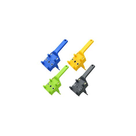 Localizador de agujeros rectos para carpintería de 4 piezas, perforador de plástico ABS, localizador de perforación manual para conexiones de tableros - Crezuo (1/4)
