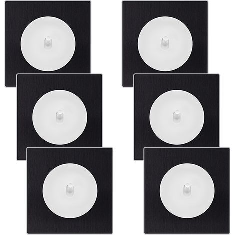 FONTINI 6 va-et-vient blanc glossy DOM + 6 plaques simples métallisé anthracite (1/5)