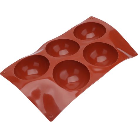 Halbkugelförmige Silikon-3D-Form, Schokoladenform für Schokoladengebäck, Kuchen, Fudge, Backwaren, runde Donuts (1/5)