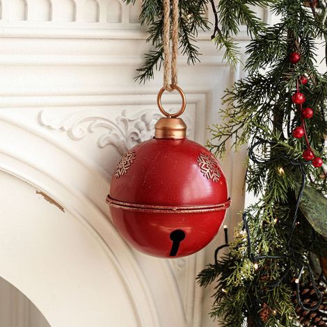 Cloche De Noël - En Fer Forgé - 22,5 cm - Décor Rustique Pour Arbre De Noël Et Intérieur - Lot De 1 (1/4)