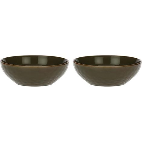 Set of 2 Concerto Grigio Tortora Salad Bowls - Grey-Brown, 26 cm