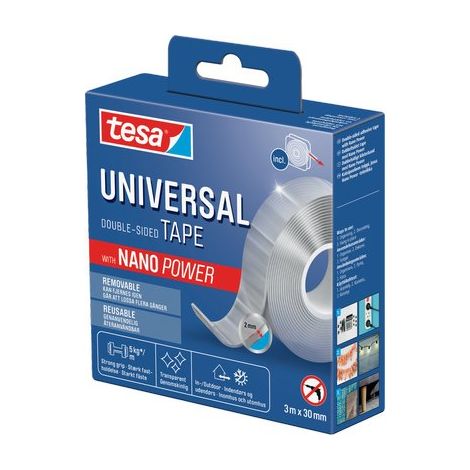 NASTRO BIADESIVO REMOVIBILE UNIVERSALE 55810 TESA - TRASPARENTE MM 30 ML 3- 2 pezzi