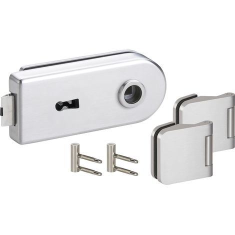 HERMAT Ganzglastürschloss-Set VENEZIA 6012/6315/HZ, Edelstahl