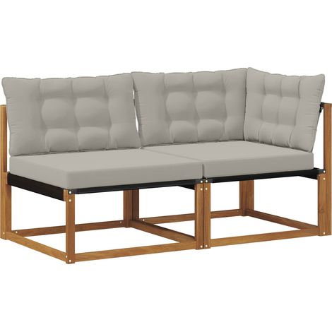 Maison Exclusive - Outdoor Mittel- und Ecksofa mit Kissen 2 Stück (1/5)