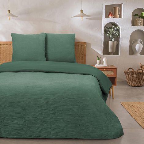 Parure de lit double en gaze de coton 260x240cm (1/5)
