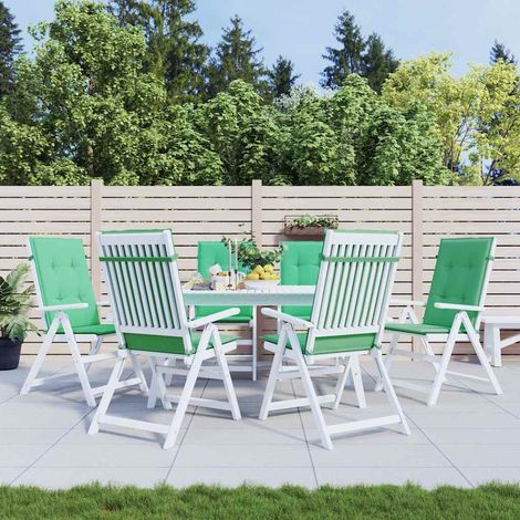 vidaXL Cojín silla de jardín respaldo alto 6 uds tela verde 120x50x3cm (1/5)