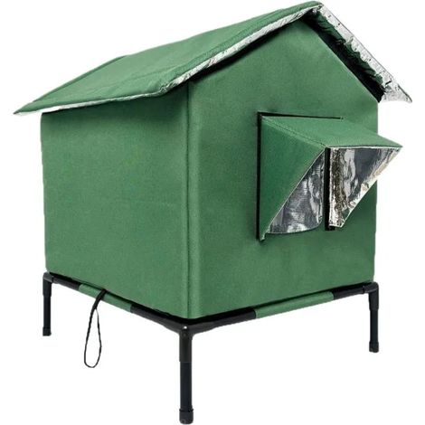 Niche pour chat extérieur, cabane isolée et portable pour chats errants, abri protecteur pour jardin et cour, imperméable et solide (1/5)