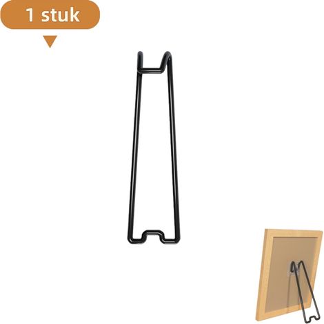 Support de cadre photo en métal 1 pièce installation sans perçage ni clous pour table et bureau épaisseur renforcée 23 cm noir (1/5)