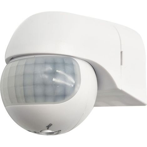 1x Infrarouge Détecteur de Mouvement - pour l'intérieur et l'extérieur Portée jusqu'à 12m à 180° Rotatif Inclinable IP44 Protection Contre Les Projections d'eau Blanc (1/4)