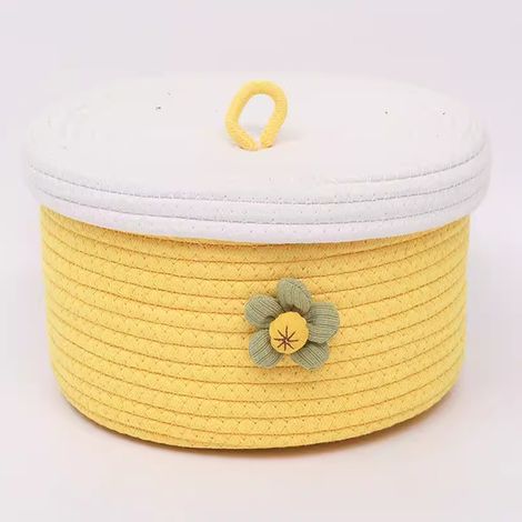 Ensemble De 3 Paniers De Rangement Ronds Avec Couvercles, Paniers De Rangement Décoratifs, Paniers Tissés Pour la Décoration (1/5)