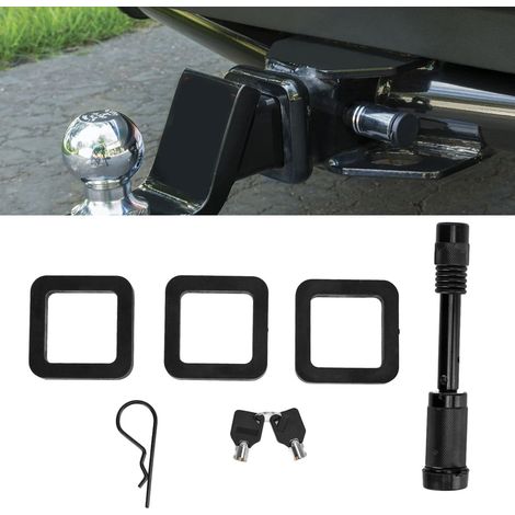 5/8" schwarzer Verriegelungsbolzen für Anhängerkupplung mit 3 x 2" Schalldämpfungspads für 2"-Aufnahmen, passend für Anhänger, Wohnwagen und Wohnmobile (CP-3018) (1/5)