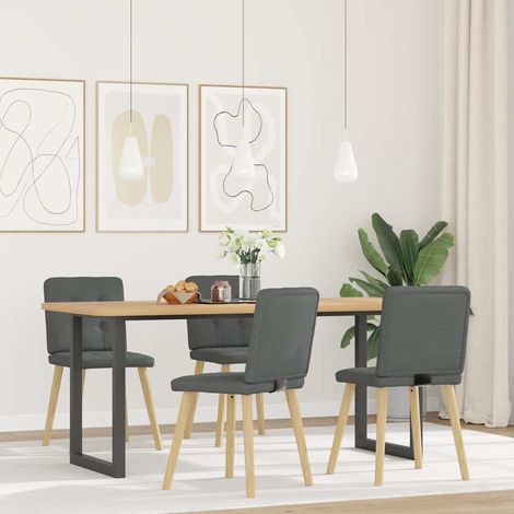 Lot de 4 Chaises à manger,Chaise de cuisine gris foncé tissu CFW96762 (1/5)