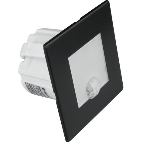 LED Treppenhausleuchte mit Bewegungsmelder, eckig, schwarz, DPM YCB177B-PIR