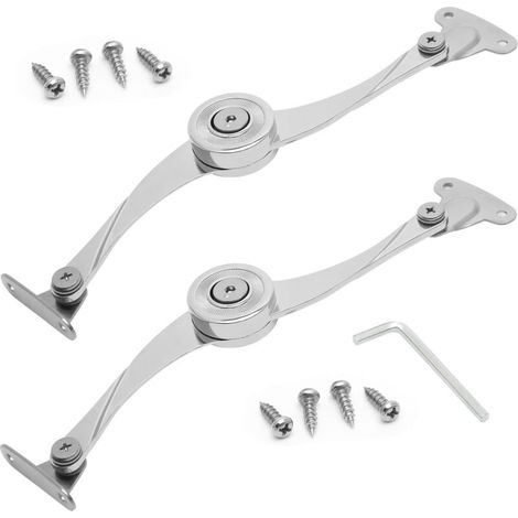 Set mit 2 Deckelstützscharnieren, einfache Montage für Schränke, Regale und Vitrinen, strapazierfähiges Material (1/5)