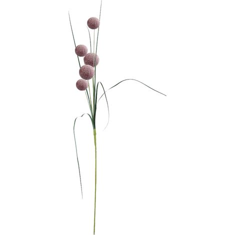 Boule De Fleurs Artificielles - 5 Têtes - Décoration Intérieure Réaliste - Rouge Pourpre - Lot De 1 (1/5)