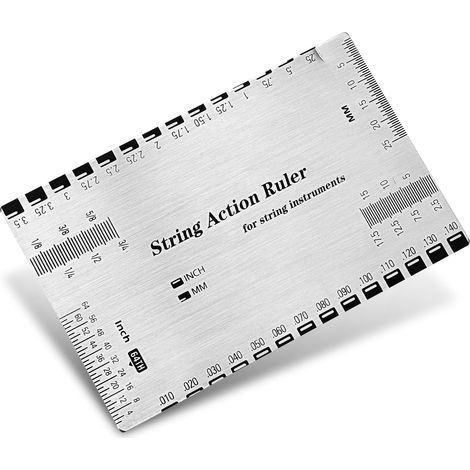 Medidor de altura de cuerdas de guitarra, regla de acero inoxidable para guitarra, regla medidora de acción de cuerdas de guitarra, herramientas para guitarras eléctricas, acústicas y bajos. (1/5)