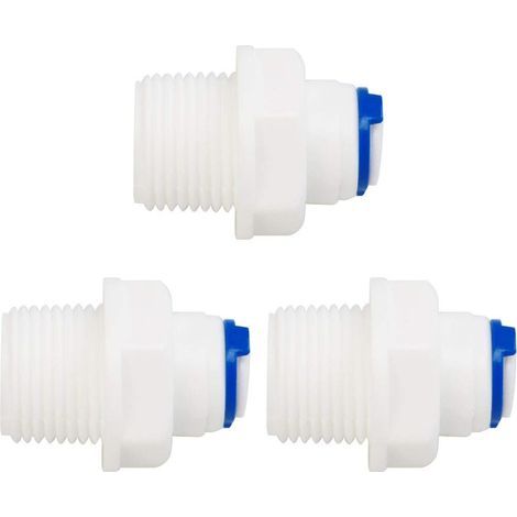 Schnellkupplungs-Rohrverschraubungen für Wasserreiniger, Steckverbinder, Schlauchdichtung für RO-System, gerades Rohr, 3/8" BSP-Außengewinde - 1/4" Außendurchmesser (6,4 mm) (1/5)