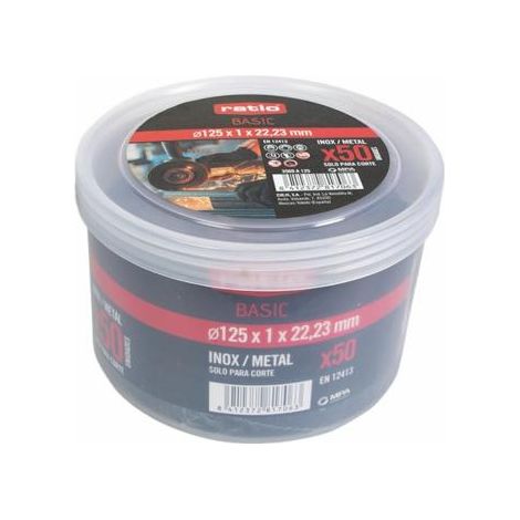 50 DISCOS CORTE INOX BASIC Ø 125MM.RATIO -