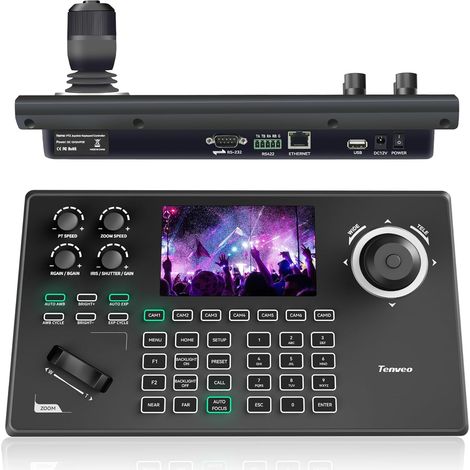Contrôleur de Caméra PTZ NDI, Écran LCD 5'', joystick 4D, Clavier de PTZ IP PoE pour Streaming d'Église Événements en Direct Production Vidéo, Licence Incluse (1/5)