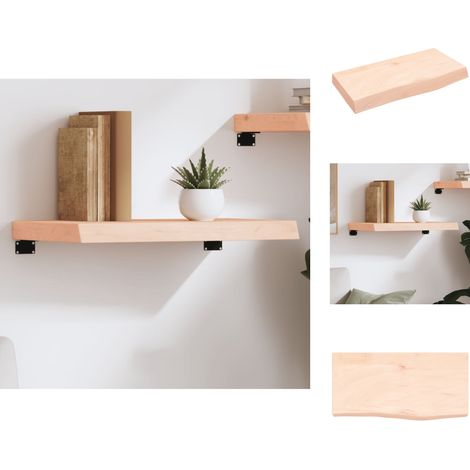 Wandregale - Living Wandregal 60x30x(2-6) cm Massivholz Eiche Unbehandelt (1/5)