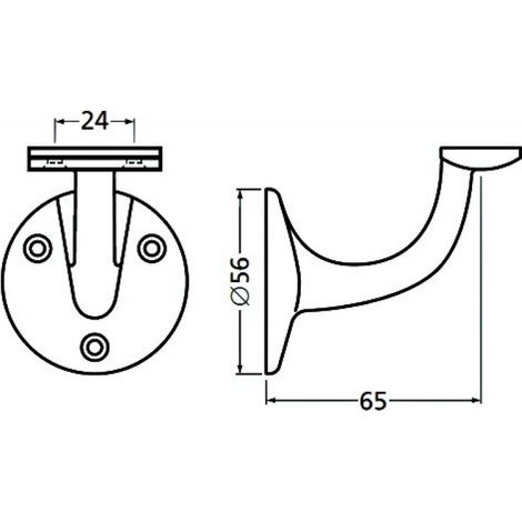 Support de rampe en aluminium à support plat anodisé argent - HERMETA (1/3)