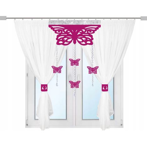 Moderner Vorhang BUTTERFLIES Wohnzimmer Schlafzimmer Gardine AŻUR glamour 300x150