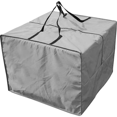 (Gris) Grand sac de rangement carré épais pour meubles, 81 x 81 x 61 cm, housse imperméable pour meubles d'extérieur, convient pour sapins de Noël, couvertures, tapis, tentes (1/4)