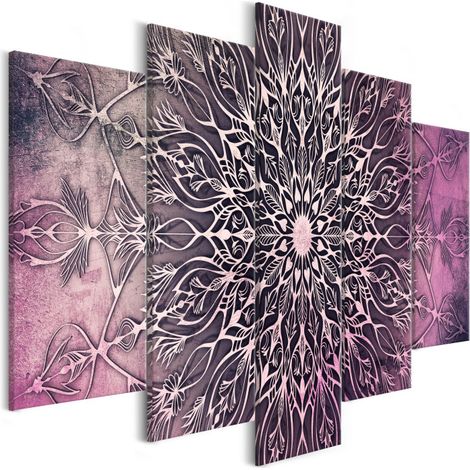 Tableau Imprimé 5 Panneaux "Center Wide Pink" 50 x 100 cm (1/2)