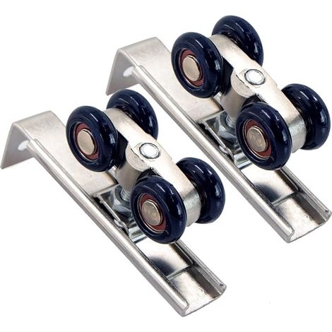Roulette Porte Coulissante Placard Pulley - Ferrure De Porte Coulissante Profil Coulissage Alliage D'Aluminium Pour L'Intérieur, Portes Passage, Bois, Coulissantes Verre (1/5)