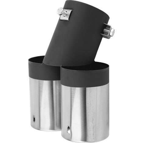 Sortie d'échappement double incurvée en acier inoxydable pour voiture, embout de silencieux arrière universel, finition chromée, 2 pièces (1/5)