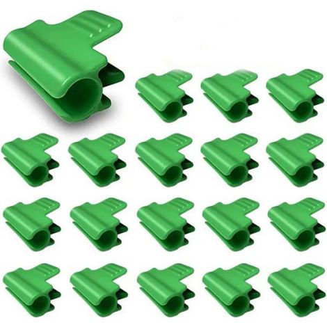 Clips Serre-Jardin - Diamètre Tube 15-16 mm - Polypropylène PP - Pour Toiles D'Ombrage Et Films De Serre - Lot De 35 Pièces (1/4)