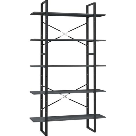 Maison Exclusive - Libreria a 5 Ripiani Grigia 100x30x175 cm in Legno di Pino (1/5)