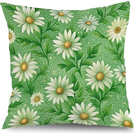 Housses de coussin fleurs printemps, décoration jardin balcon,50×50cm (1/5)