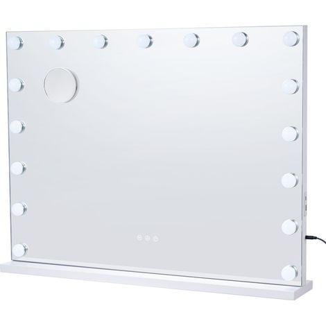 Miroir de coiffeuse Hollywood avec éclairage LED et fixation murale USB Type C, 59,9 cm idéal pour votre beauté (1/5)