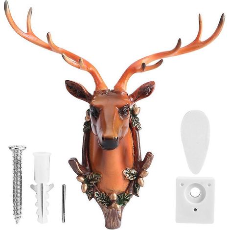 Porte-serviette mural salle de bain en résine forme animal, crochet pour manteau chapeau clés, fixation murale robuste, décor original (1/5)