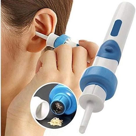 Limpiador automático de oídos - Marca - Modelo - Material flexible - Cabezales de cepillo dobles suaves - Azul (1/4)