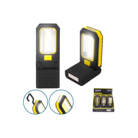 Lampe Torche Led Cob Magnétique Edm éclairage 200lm, Fixation Aimantée Et Crochet, Piles Incluses. - Edm