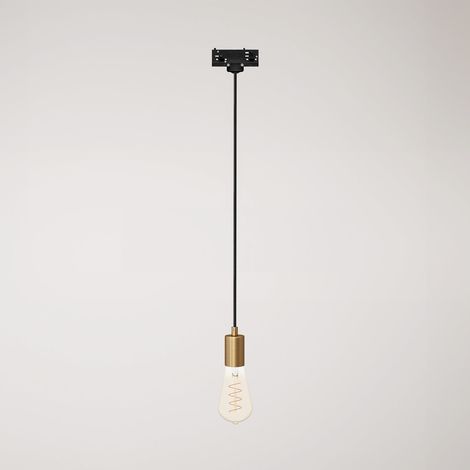 Creative Cables - Candeeiro suspenso com remate de calha em metal escovado - lâmpada não incluída