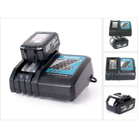 Chargeur rapide Makita DC18RC 7.2V-18V – 1x Batterie Li-Ion 4Ah – Temps de charge 36 min – Protection contre surchauffe (1/4)